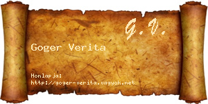Goger Verita névjegykártya